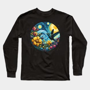 starry night hummingbird Long Sleeve T-Shirt